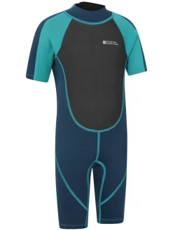 Mountain Warehouse Kids Shorty 2.5/2mm Wetsuit Mid Blue Denim Discount