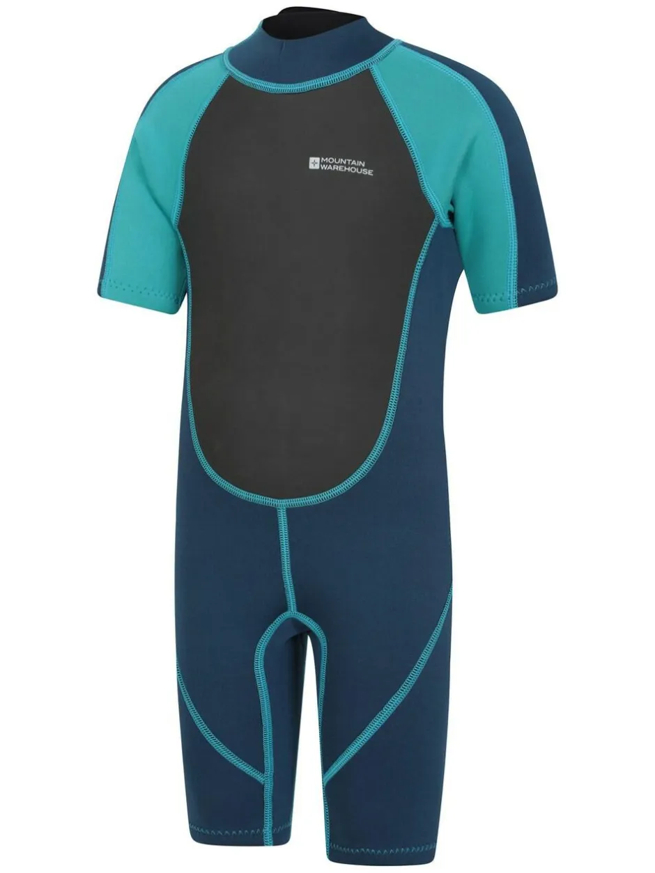 Mountain Warehouse Kids Shorty 2.5/2mm Wetsuit Mid Blue Denim Discount