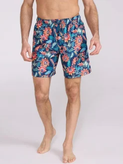 Mountain Warehouse Pink Mens Aruba Printed Quick Drying Swimshorts with UV Max Protection Outlet