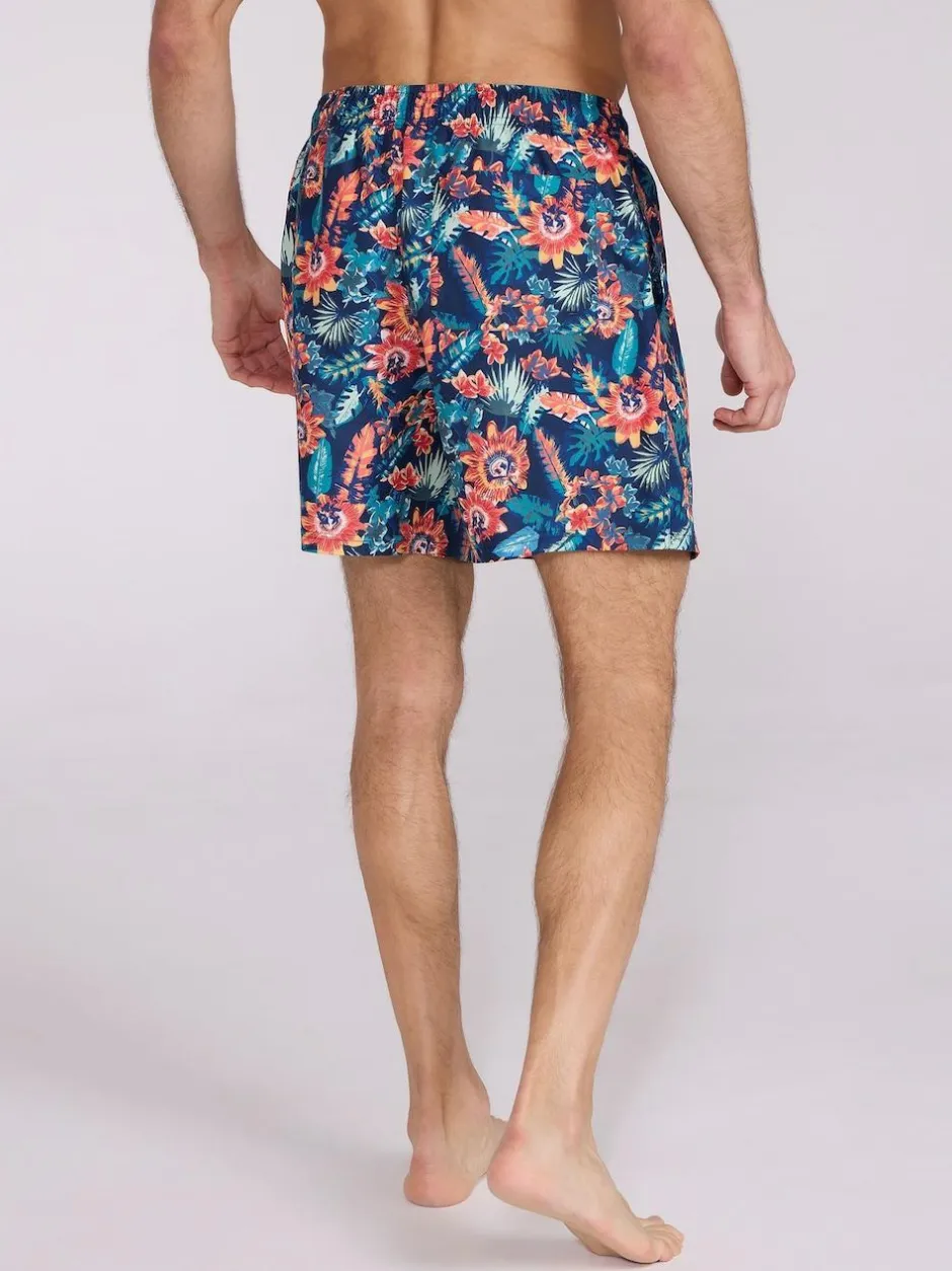 Mountain Warehouse Pink Mens Aruba Printed Quick Drying Swimshorts with UV Max Protection Outlet
