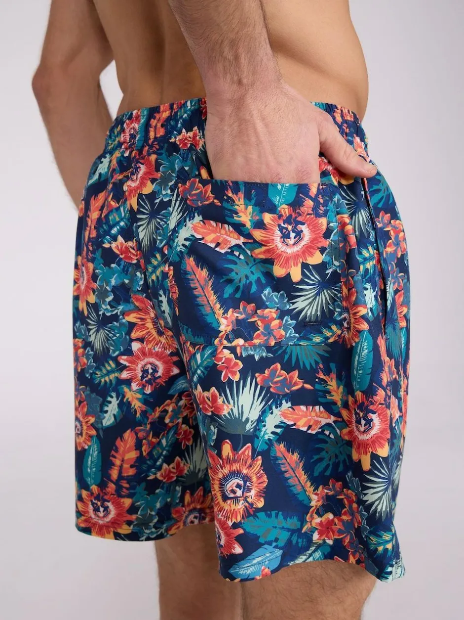 Mountain Warehouse Pink Mens Aruba Printed Quick Drying Swimshorts with UV Max Protection Outlet