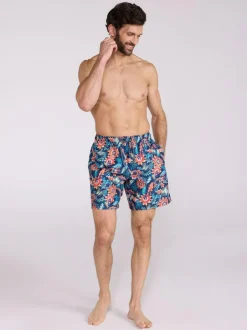 Mountain Warehouse Pink Mens Aruba Printed Quick Drying Swimshorts with UV Max Protection Outlet