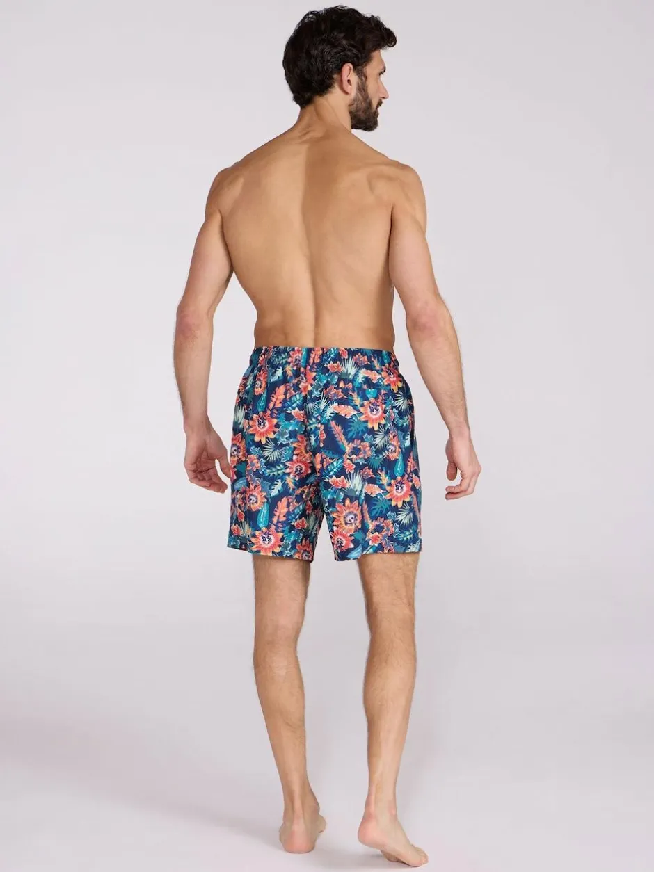 Mountain Warehouse Pink Mens Aruba Printed Quick Drying Swimshorts with UV Max Protection Outlet