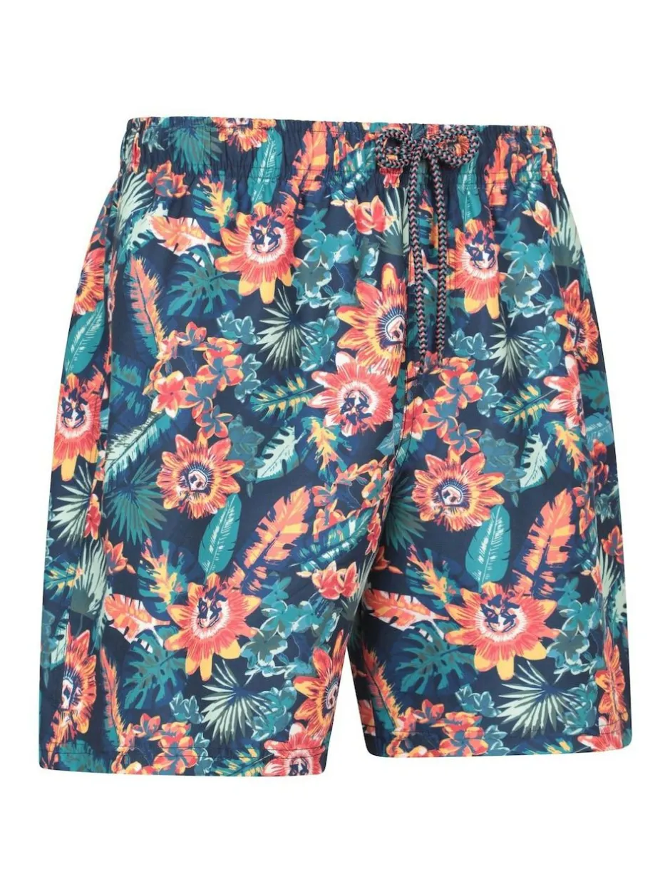 Mountain Warehouse Pink Mens Aruba Printed Quick Drying Swimshorts with UV Max Protection Outlet