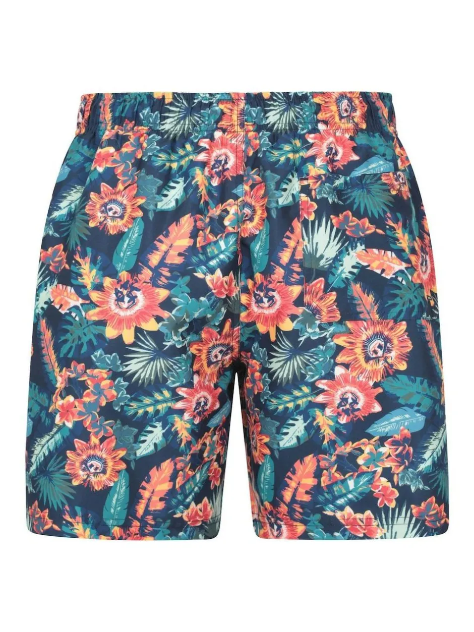 Mountain Warehouse Pink Mens Aruba Printed Quick Drying Swimshorts with UV Max Protection Outlet