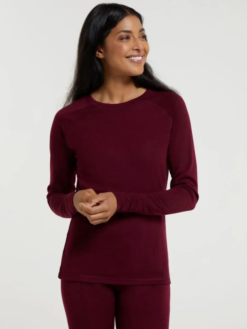 Mountain Warehouse Talus Womens Round Neck Thermal Top Pink Hot
