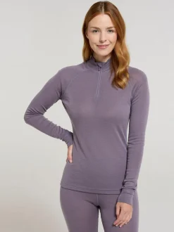 Mountain Warehouse Purple Womens Merino Zip Neck Thermal Top Best
