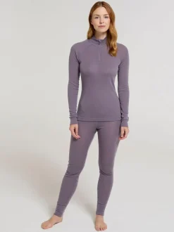 Mountain Warehouse Purple Womens Merino Zip Neck Thermal Top Best