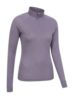 Mountain Warehouse Purple Womens Merino Zip Neck Thermal Top Best