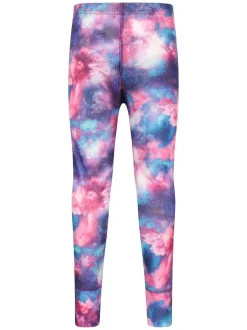 Mountain Warehouse Purple Talus Printed Baselayer-Top & Pants Set Clearance