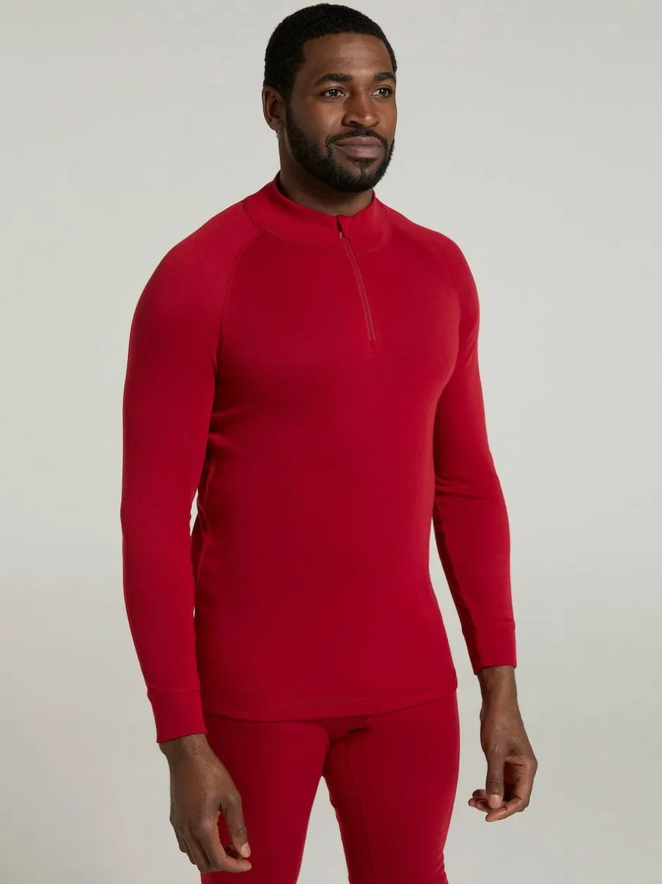 Mountain Warehouse Red Talus Long Sleeved Zip Neck Top Outlet