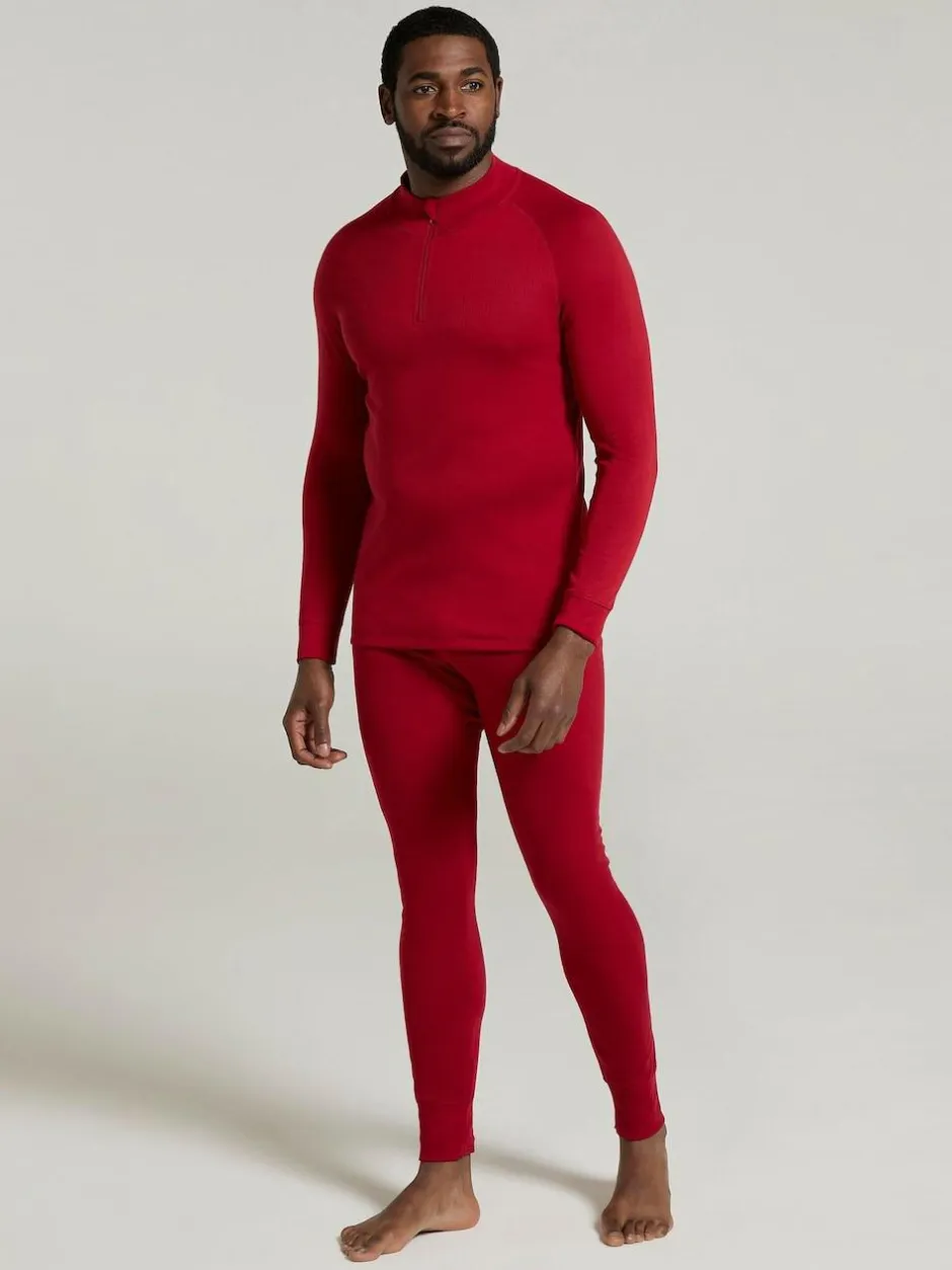 Mountain Warehouse Red Talus Long Sleeved Zip Neck Top Outlet