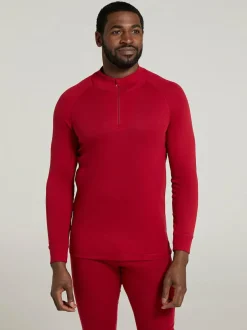 Mountain Warehouse Red Talus Long Sleeved Zip Neck Top Outlet