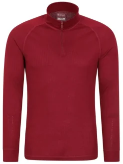 Mountain Warehouse Red Talus Long Sleeved Zip Neck Top Outlet