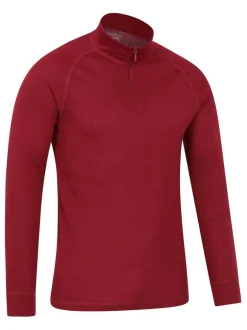 Mountain Warehouse Red Talus Long Sleeved Zip Neck Top Outlet
