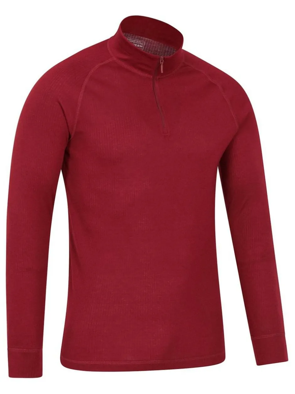 Mountain Warehouse Red Talus Long Sleeved Zip Neck Top Outlet