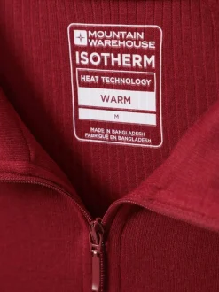 Mountain Warehouse Red Talus Long Sleeved Zip Neck Top Outlet