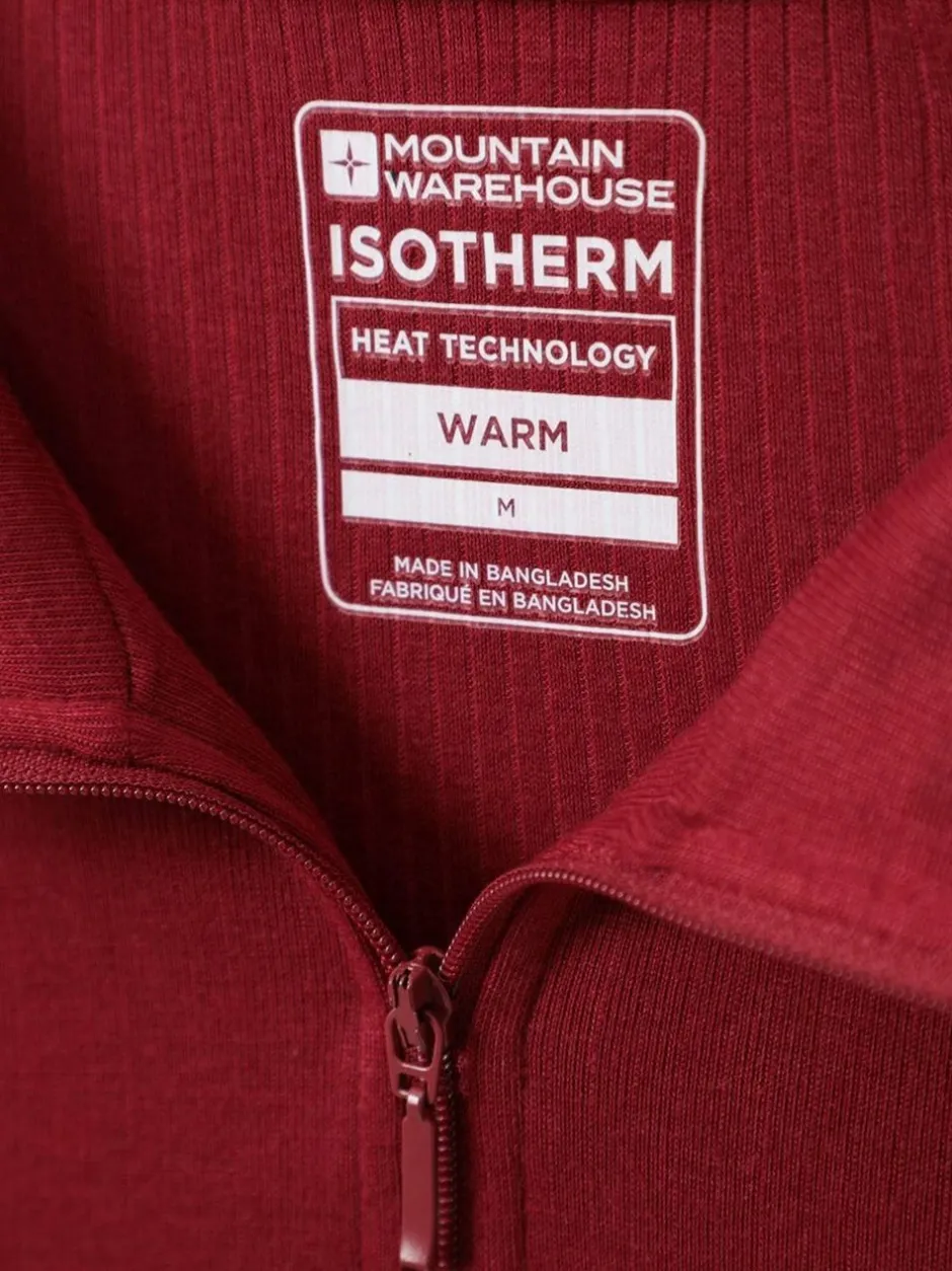 Mountain Warehouse Red Talus Long Sleeved Zip Neck Top Outlet