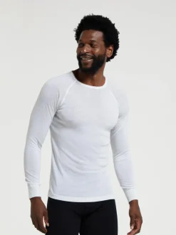 Mountain Warehouse Merino Mens Round Neck Thermal Top White Outlet
