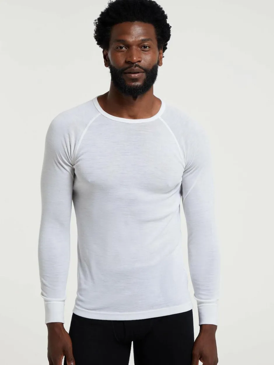 Mountain Warehouse Merino Mens Round Neck Thermal Top White Outlet