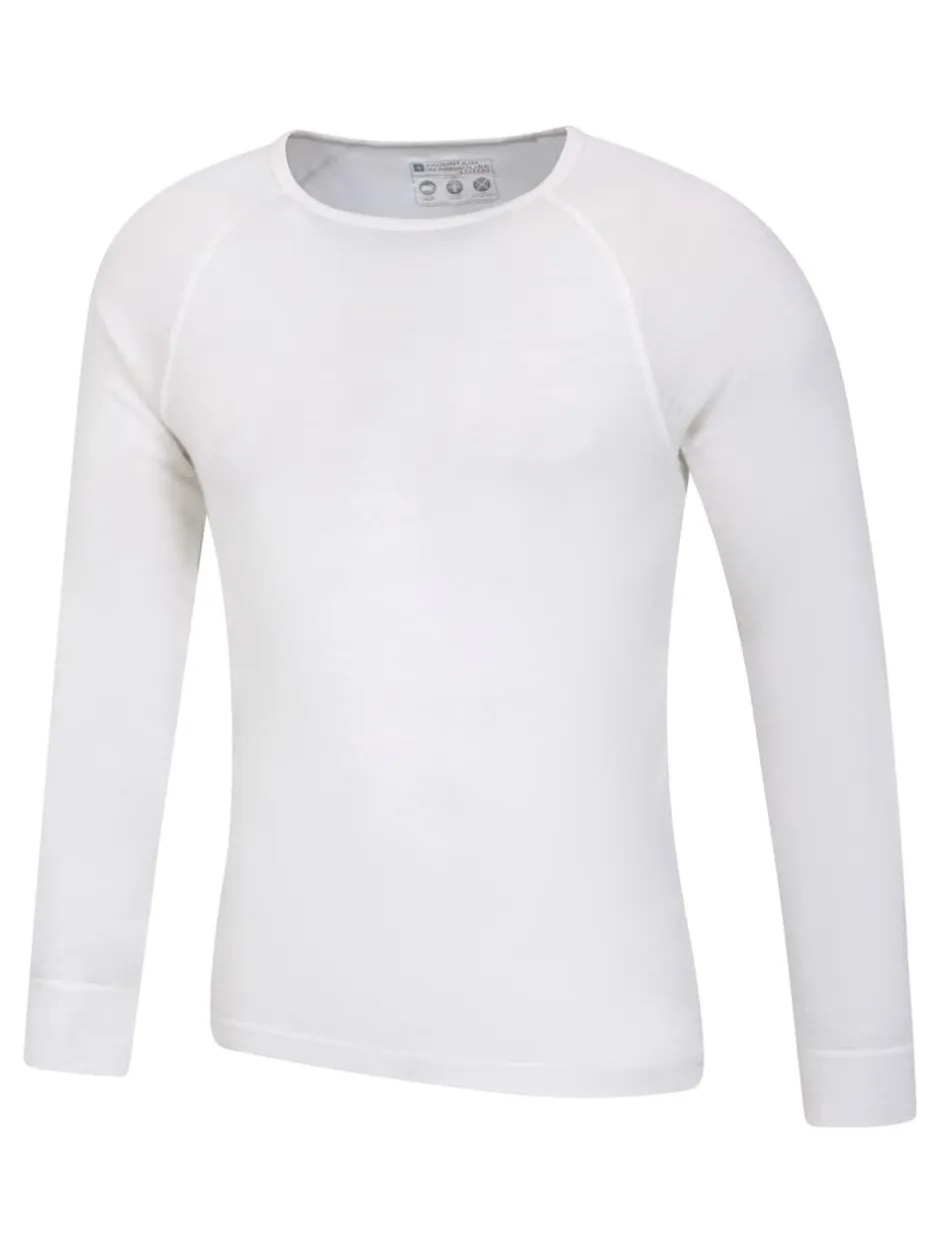 Mountain Warehouse Merino Mens Round Neck Thermal Top White Outlet