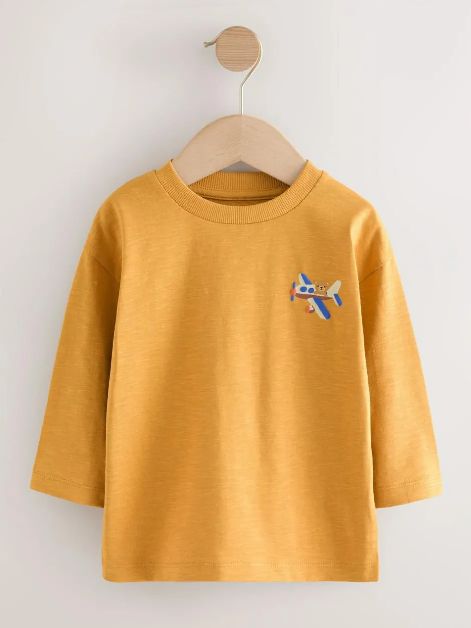Next Multi Animals on Transport Long Sleeve T-Shirts 5 Pack (3mths-7yrs)