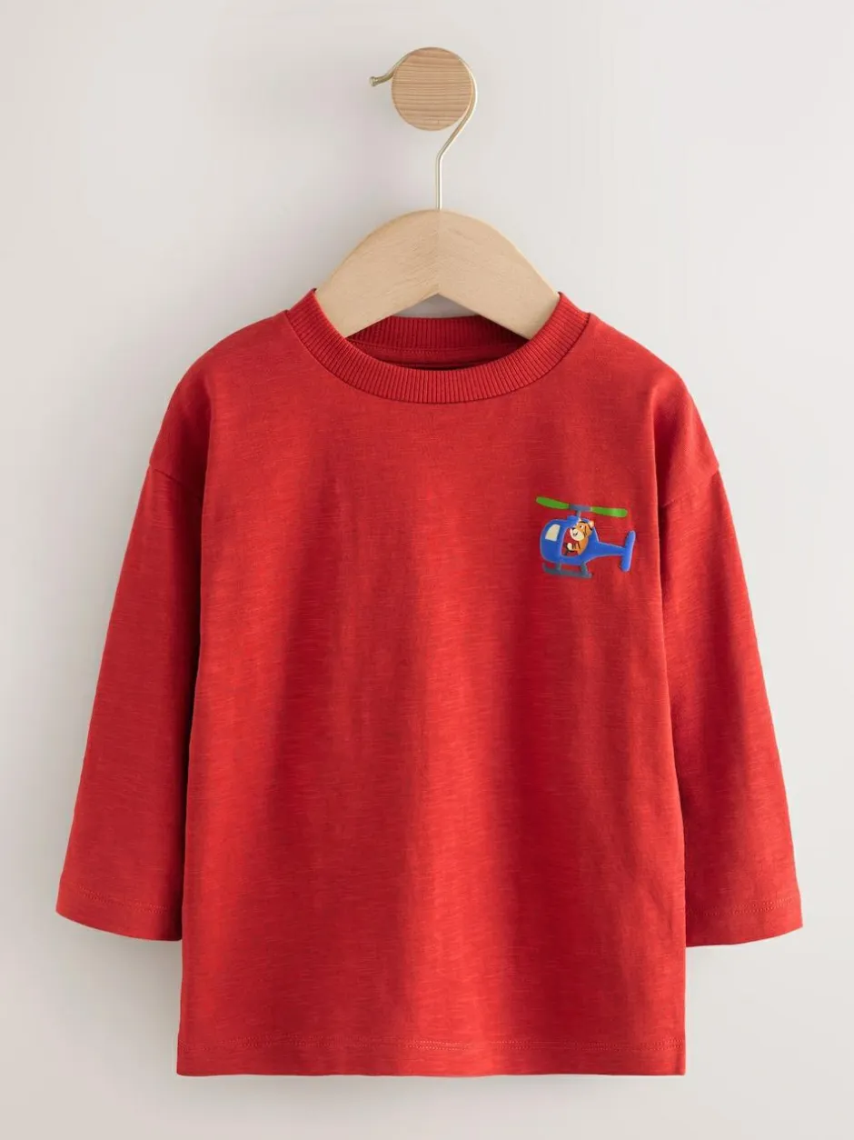 Next Multi Animals on Transport Long Sleeve T-Shirts 5 Pack (3mths-7yrs)