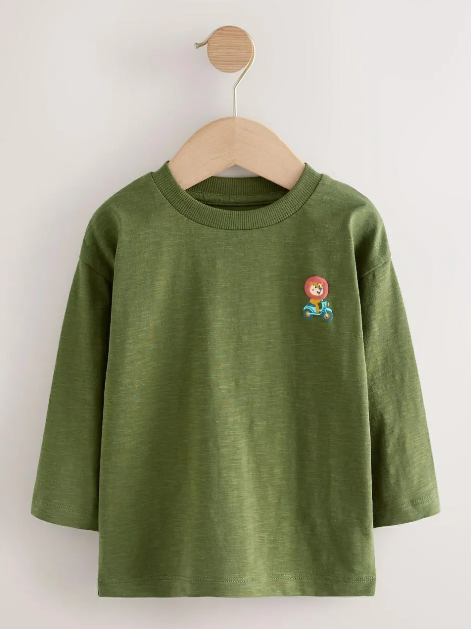 Next Multi Animals on Transport Long Sleeve T-Shirts 5 Pack (3mths-7yrs)