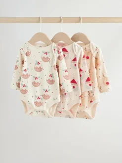 Next Multi Baby Christmas Bodysuits 3 Pack