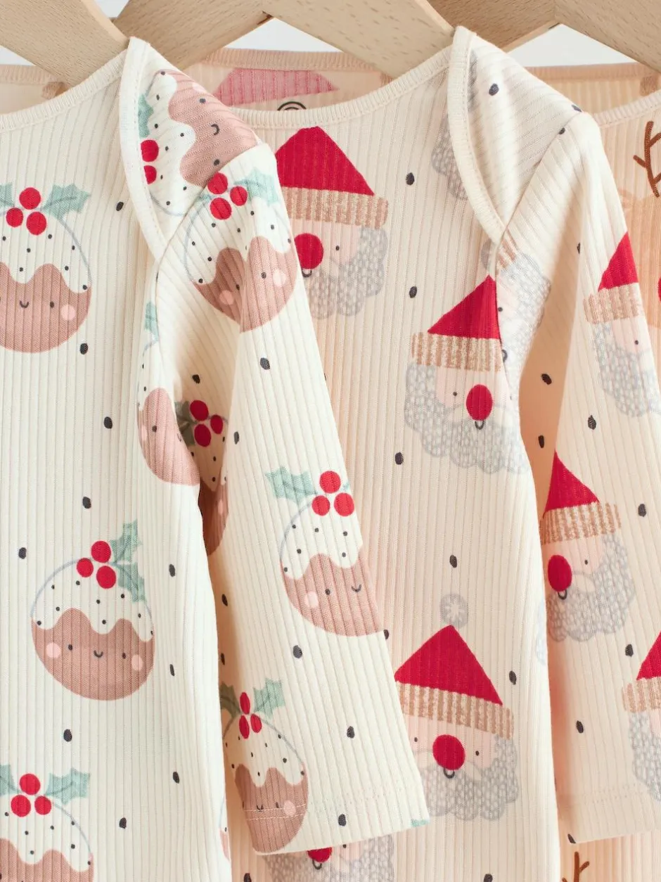 Next Multi Baby Christmas Bodysuits 3 Pack