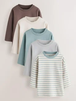 Next Multi Blue Long Sleeve T-Shirts 5 Pack (3mths-7yrs) Discount