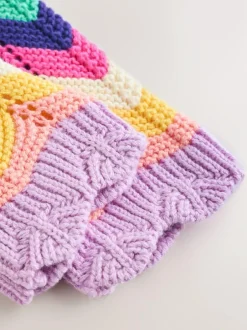 Next Multi Bright Crochet Striped Knitted Baby Cardigan (0mths-2yrs) Discount