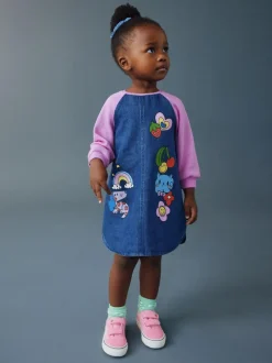Next Raglan Denim Dress (3mths-8yrs) Multi Bright Print Outlet