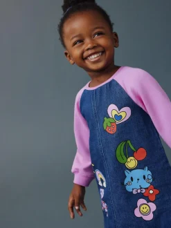 Next Raglan Denim Dress (3mths-8yrs) Multi Bright Print Outlet