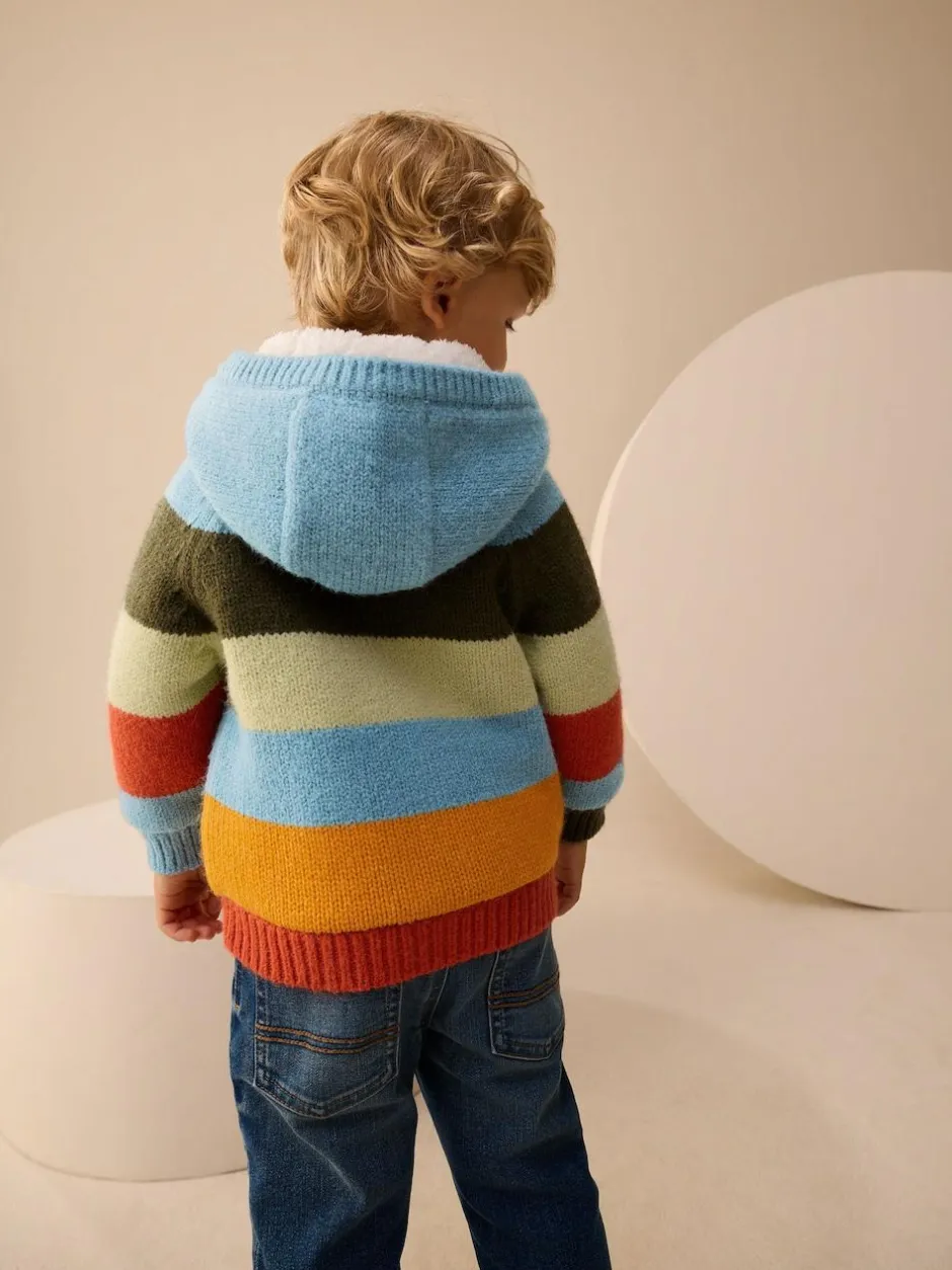 Next Multi Bright Stripe Character Cardigan (3mths-7yrs) New