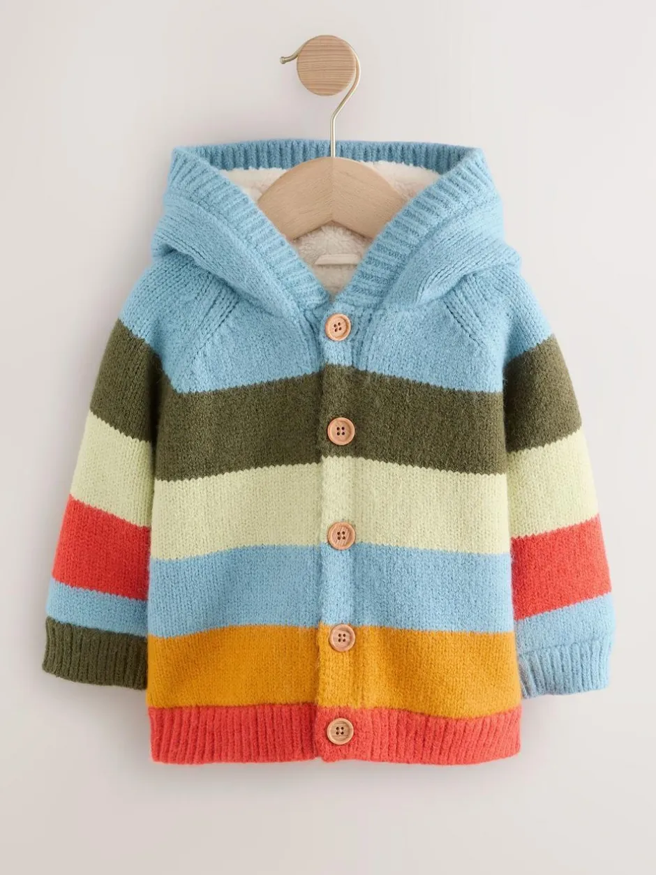 Next Multi Bright Stripe Character Cardigan (3mths-7yrs) New