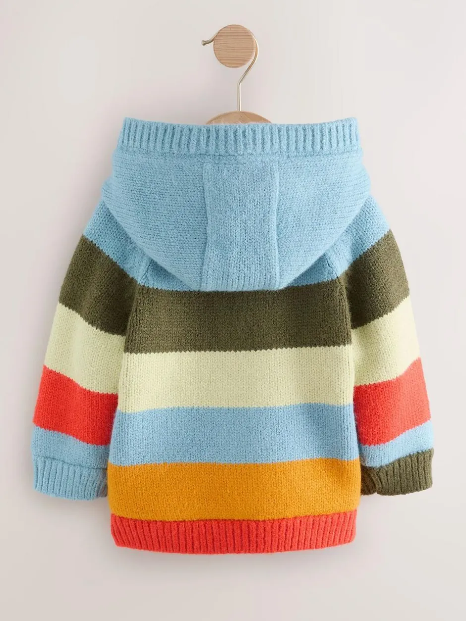 Next Multi Bright Stripe Character Cardigan (3mths-7yrs) New