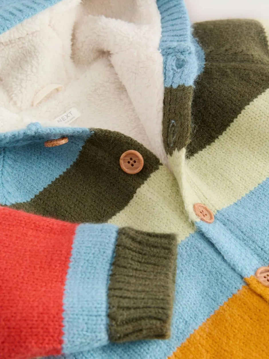 Next Multi Bright Stripe Character Cardigan (3mths-7yrs) New