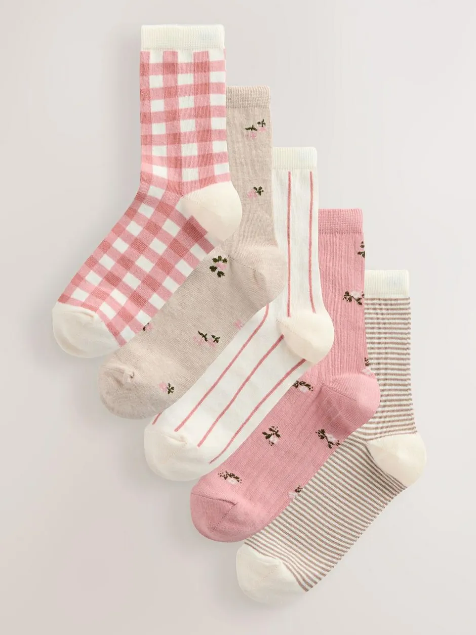Next Multi Check Ankle Socks 5 Pack Online
