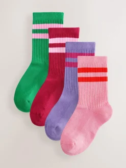 Next Cotton Rich Cushioned Sole Ankle Socks 4 Pack Multi New