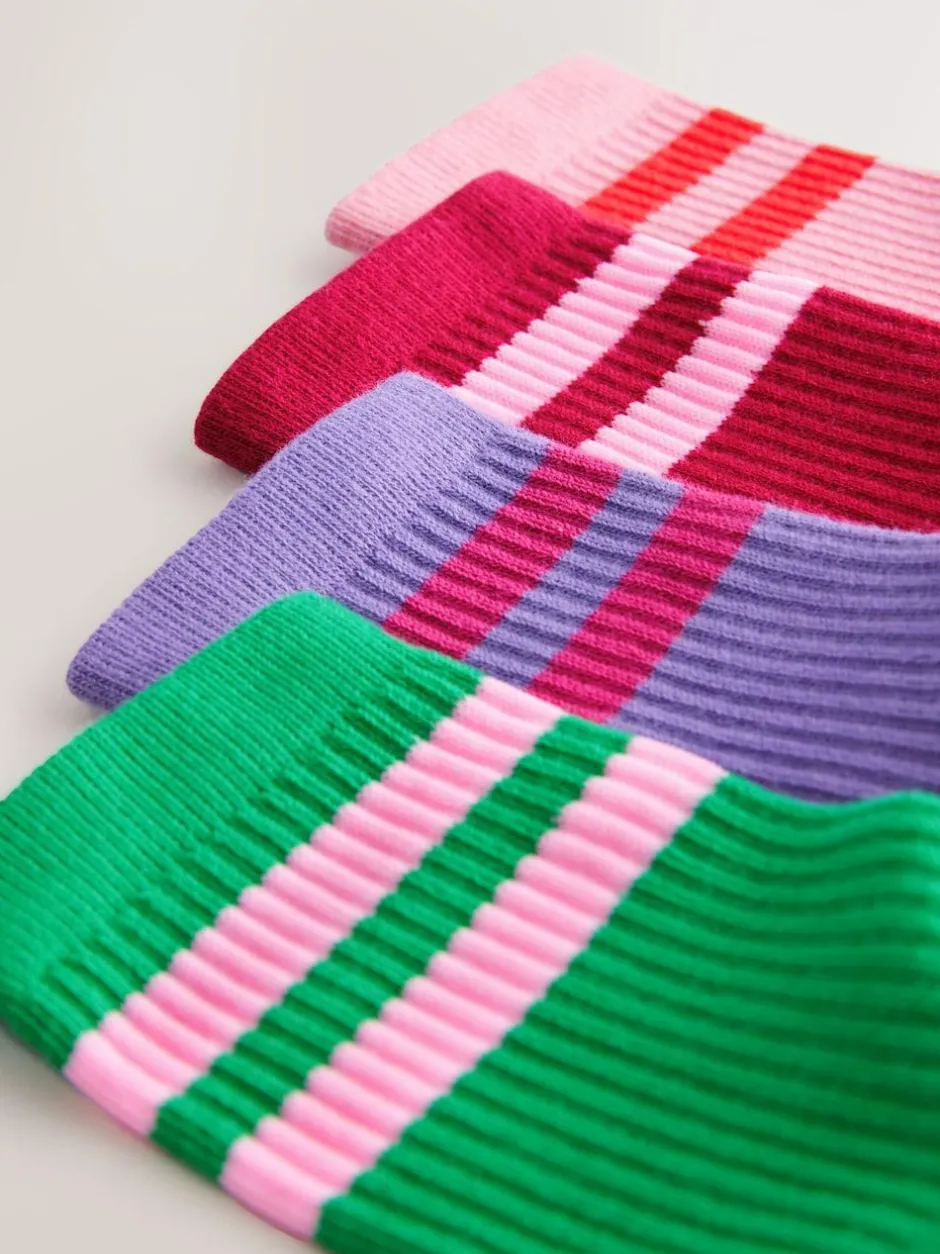 Next Cotton Rich Cushioned Sole Ankle Socks 4 Pack Multi New