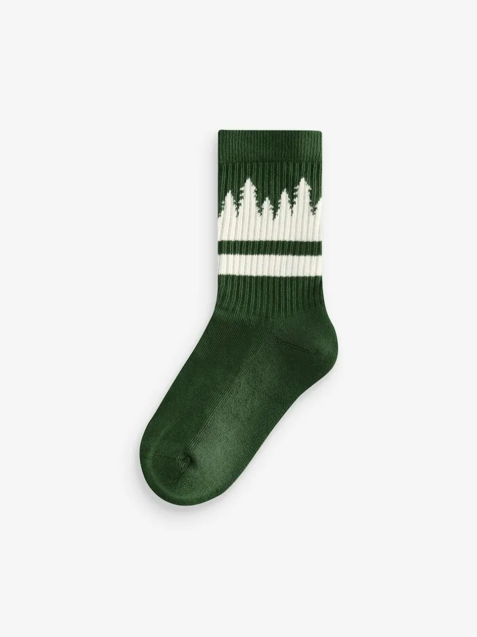 Next Multi Cushioned Footbed Cotton Rich Ribbed Tipped Socks 5 Pack