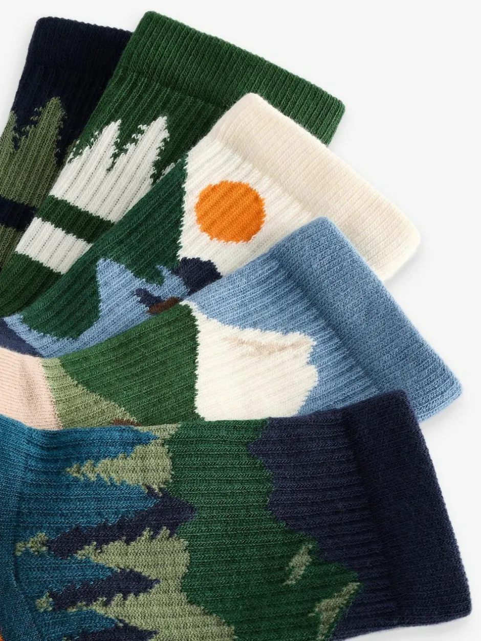 Next Multi Cushioned Footbed Cotton Rich Ribbed Tipped Socks 5 Pack