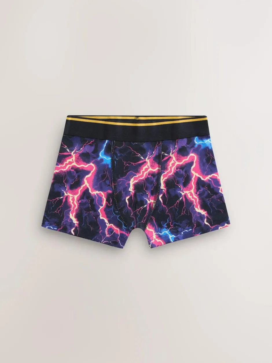 Next Boxers 7 Pack (3-16yrs) Multi Lightning Print New