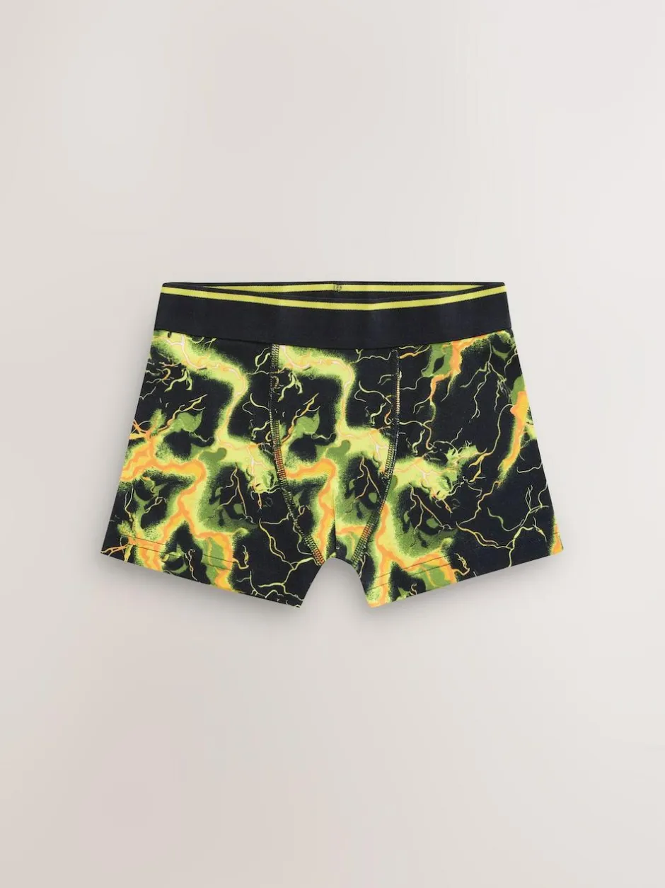 Next Boxers 7 Pack (3-16yrs) Multi Lightning Print New
