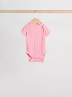 Next Multi Pastel 5 Pack Short Sleeve Baby Bodysuits Best