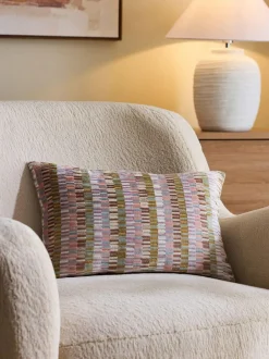Next 40 x 59cm Cut Velvet Rio Blocks Cushion Multi Pastel Hot