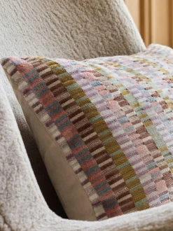 Next 40 x 59cm Cut Velvet Rio Blocks Cushion Multi Pastel Hot