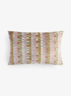 Next 40 x 59cm Cut Velvet Rio Blocks Cushion Multi Pastel Hot