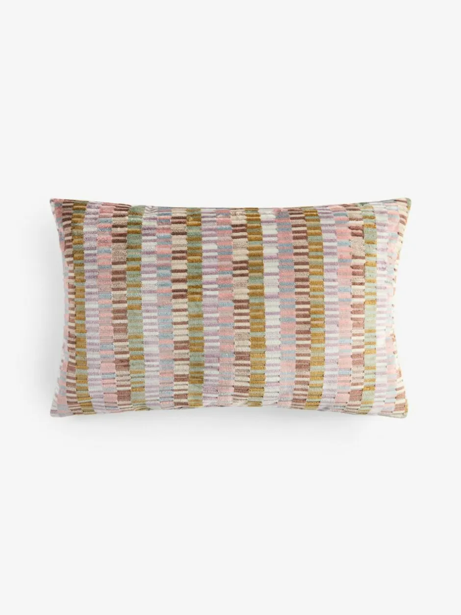 Next 40 x 59cm Cut Velvet Rio Blocks Cushion Multi Pastel Hot